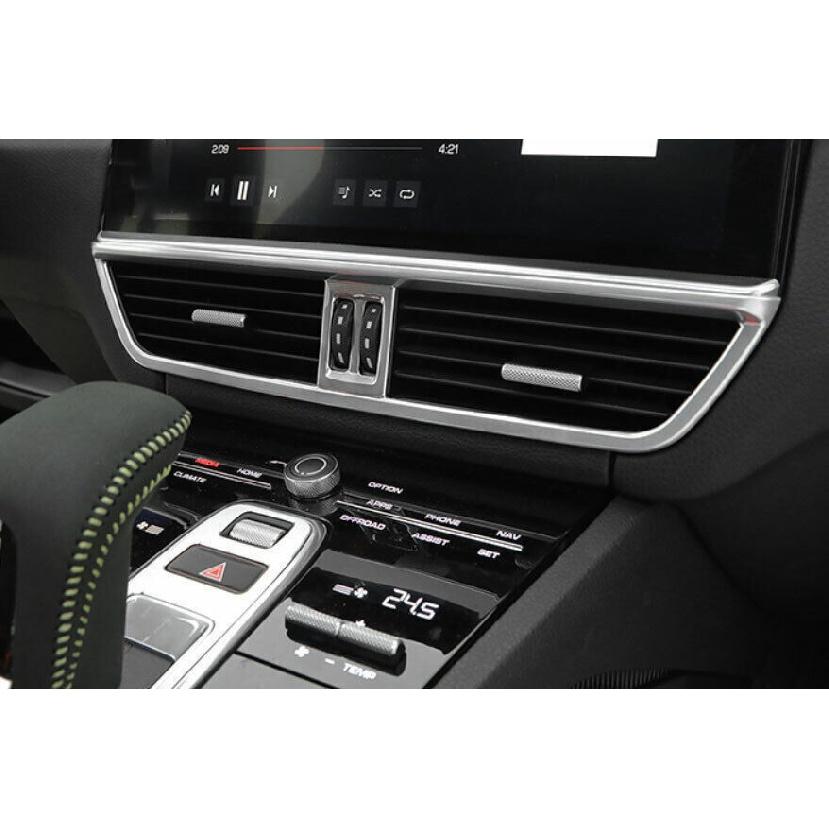 For Porsche Cayenne 2019-23 Silver Pattern Central Console Air Outlet Vent Trim