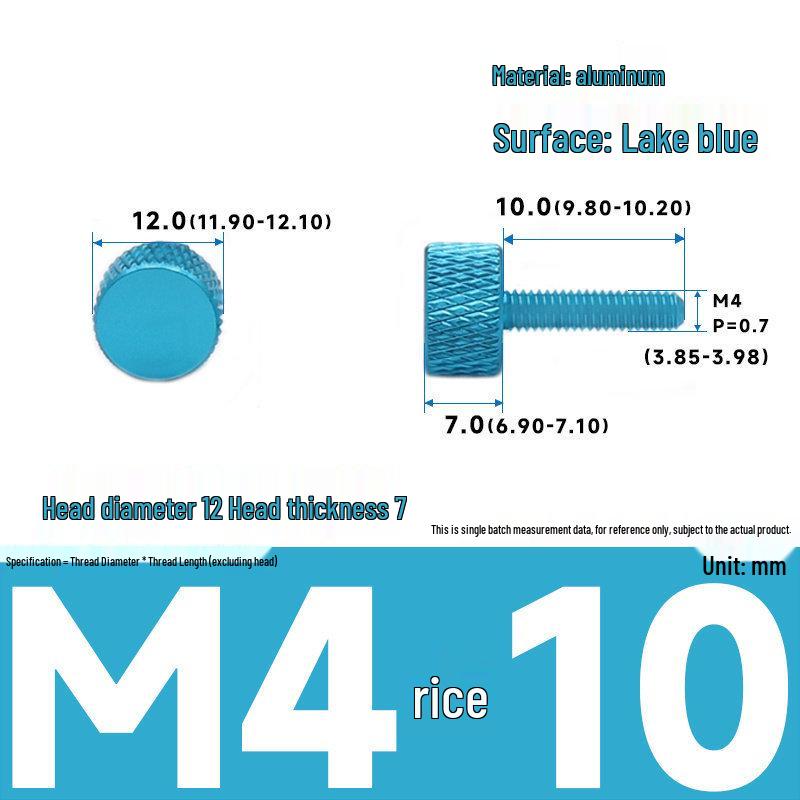 Barevné hliníkové šrouby s ručním utahováním pro úpravu počítačové skříně - velikosti M3/M4/M5, 16*5/6-10/20
