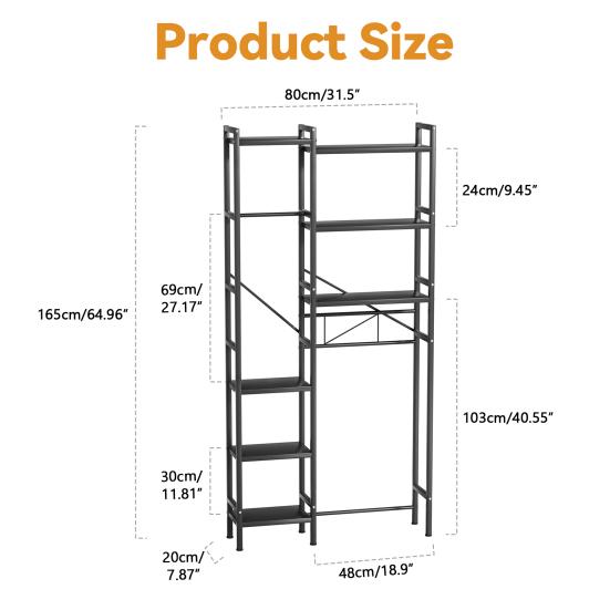 Above Toilet Storage Rack, 3-Tier Over The Toilet Shelf, Freestanding Bathroom Organizer Adjustable Storage Shelf Space Saver Rack for Restroom