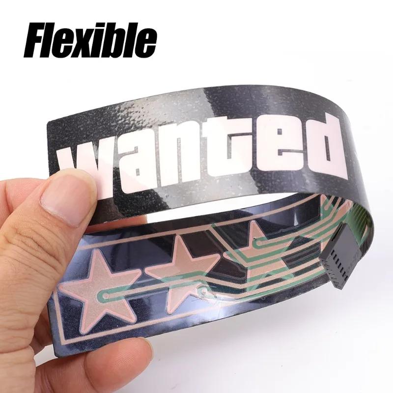 Elektrinis LED Ieškomas Automobilio Lipdukas Ieškomas Penkiakampė Žvaigždė EL Šalta Šviesa Automobilio Lipdukas Auto Moto LED Šviesą Spinduliuojantys Ženklai Automobilio Lipdukai