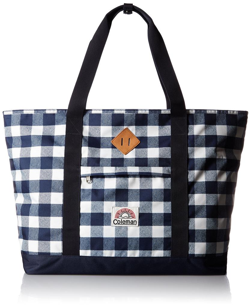 Coleman Tote MD 2000027125 Navy Check Tote Bag C-Daily