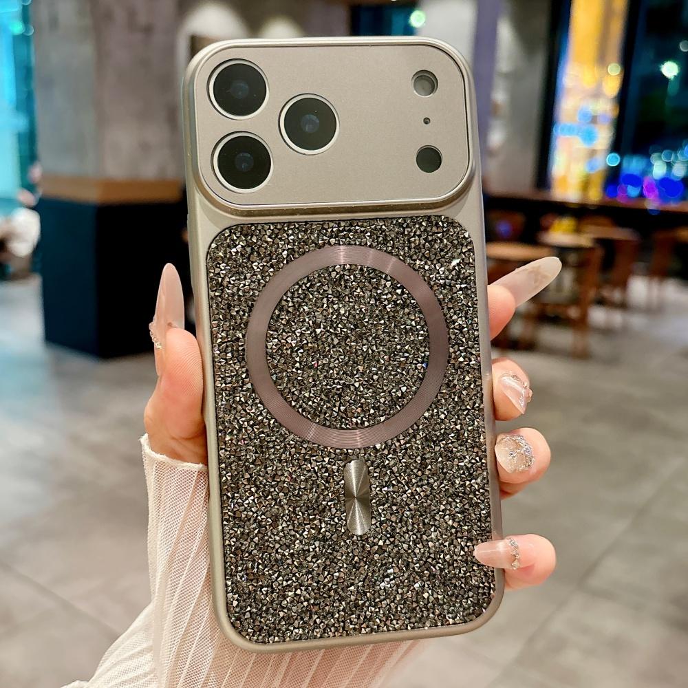 

Sparkle Diamond Rhinestone Magnetic For Magsafe Case For iPhone 17 Pro Max 16 15 14 13 Wireless Charging Bumper Cover iPhone 16