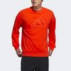 Adidas St Logo Print Sports Pullover Sweatshirt Men Sweatshirt Orange Red H40193