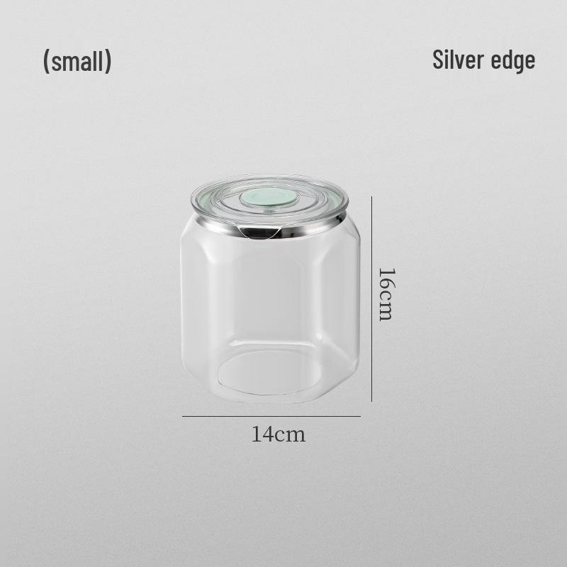 Food-Grade Transparent Storage Jar - Thickened, Moisture & Dust-Proof, Fresh-Keeping Kitchen Grain Container.
