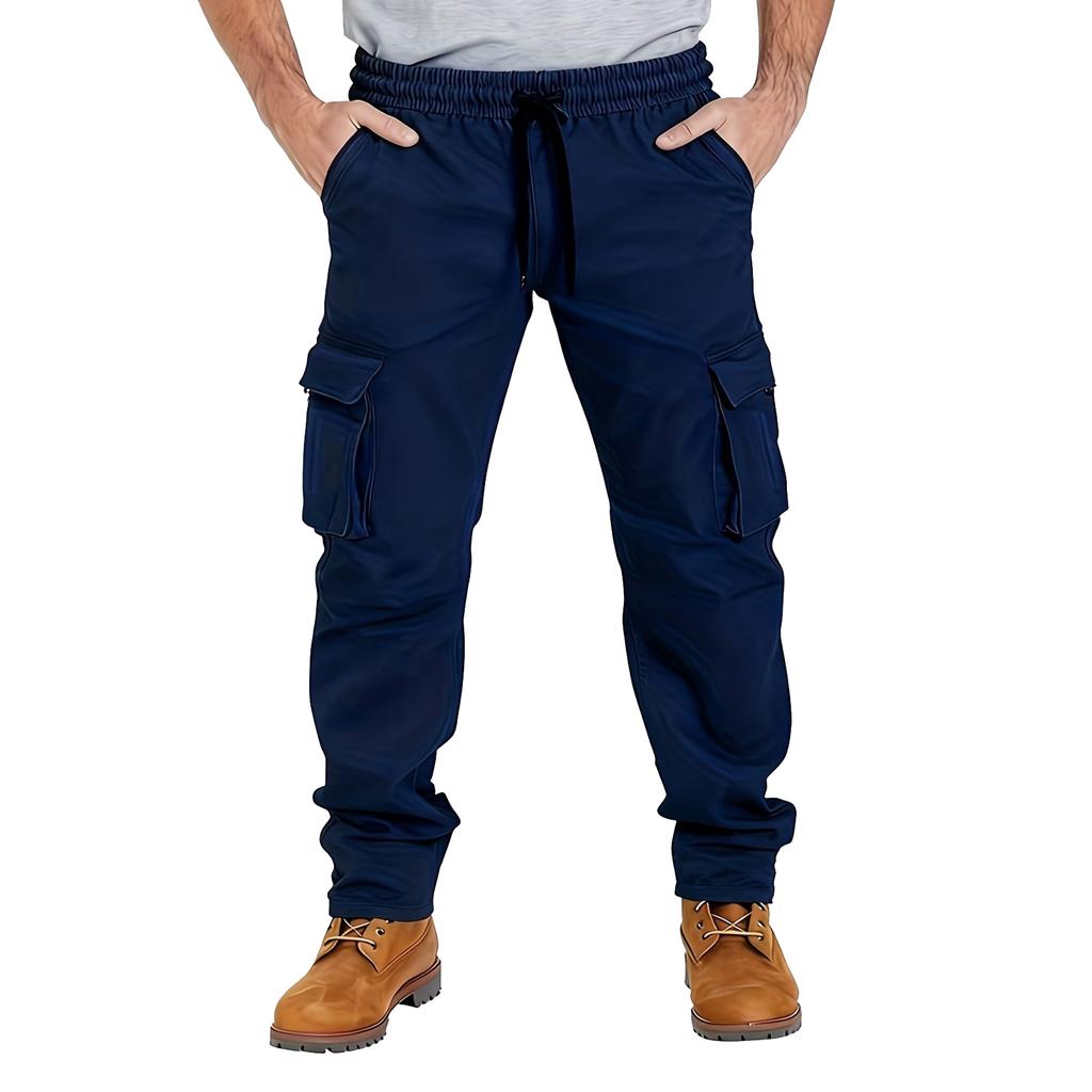 Men's ,color Rope Sports Workwear With Multiple Pockets And Long Pants