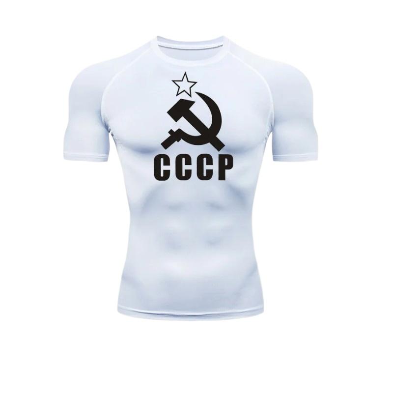 Fashion Tight T-Shirt Sports Men's T-Shirt Compression Rash Gard Round Neck Running High Elasticity Summer Short Sleeve Sweat Absorbing Tight Fit