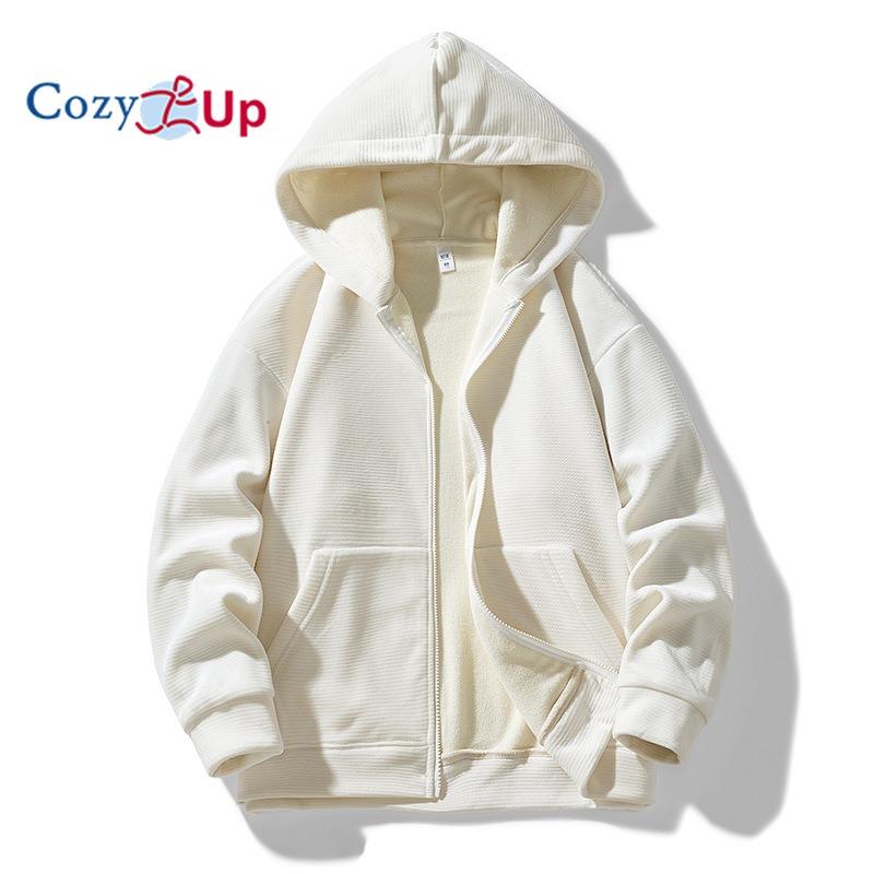 Cozy Up  Hoodies for Men Heavyweight Fleece Sweatshirt - Full Zip Up Thick Sherpa Lined