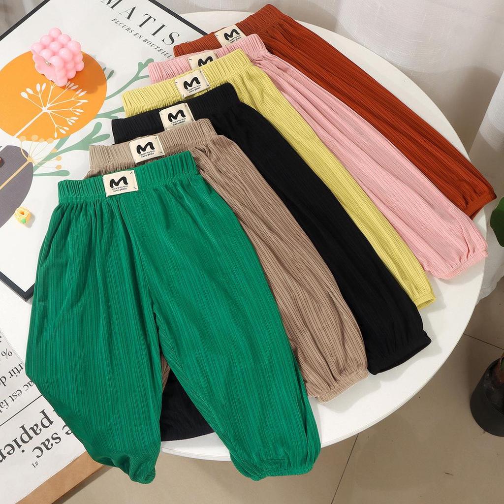 Kids' Summer Mosquito-Proof Ice Silk Pants – Lightweight, Casual Homewear for Boys & Girls