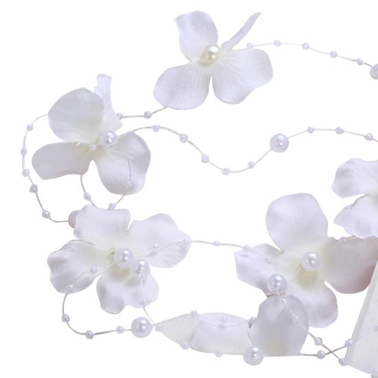 Women Fashion Flowers Faux Pearl Beads Hairwear Headpiece Bridal Hair Accessory