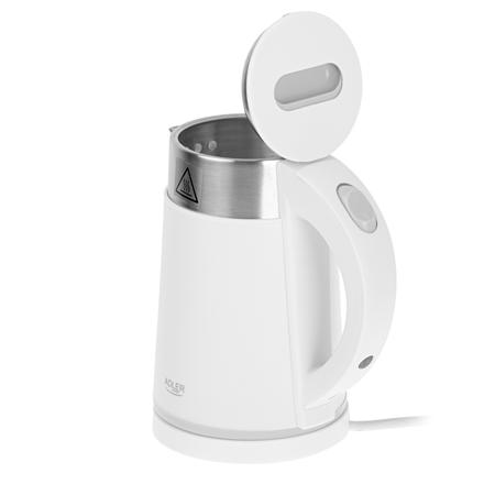 Adler | Kettle | AD 1372 | Electric | 800 W | 0.6 L | Plastic/Stainless Steel | 360° Rotational Base | White