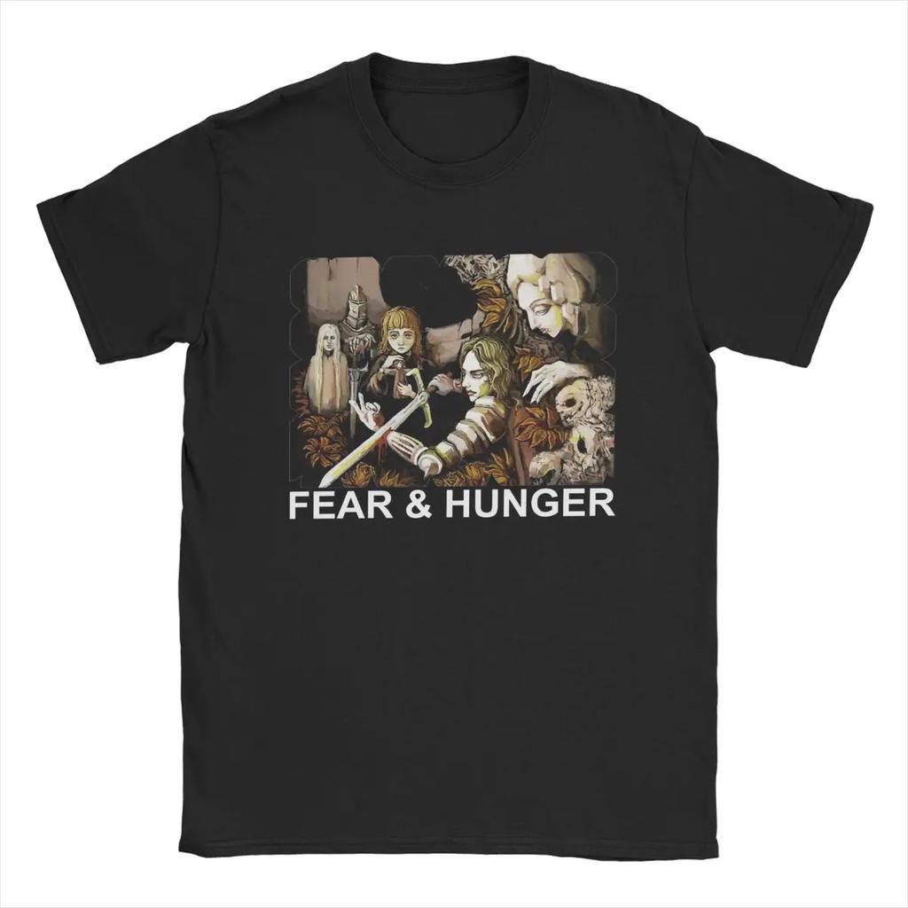 Fear And Hunger T-Shirts Men Novelty Pure Cotton Tees Crewneck Short Sleeve T Shirts Original Clothing