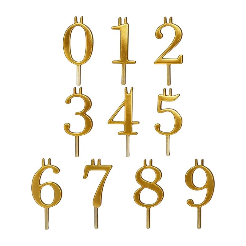 Elegant Gold Number Candle Holders Cake Toppers Decorations For Birthday Parties And Significant Gatherings