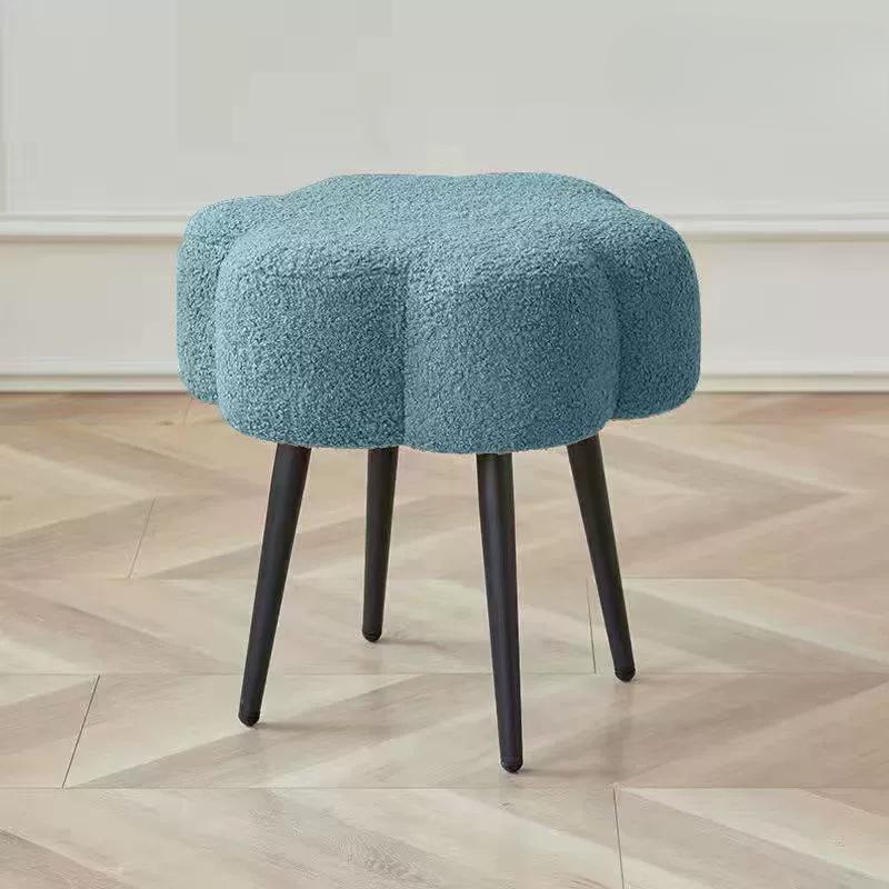 Carbon Steel Sponge Vanity Stool INS-Style Bedroom Cloud Ottoman  Stable Dressing Room Chair  Luxury Shoe Bench