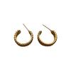 Semicircular Silhouette Simple Earrings Earrings Granular Three-Dimensional Texture Retro Light Luxury Three-Dimensional Personality Unique