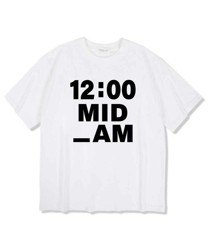 MIDNIGHT12AM Mid_Am Short Sleeve T-Shirt White