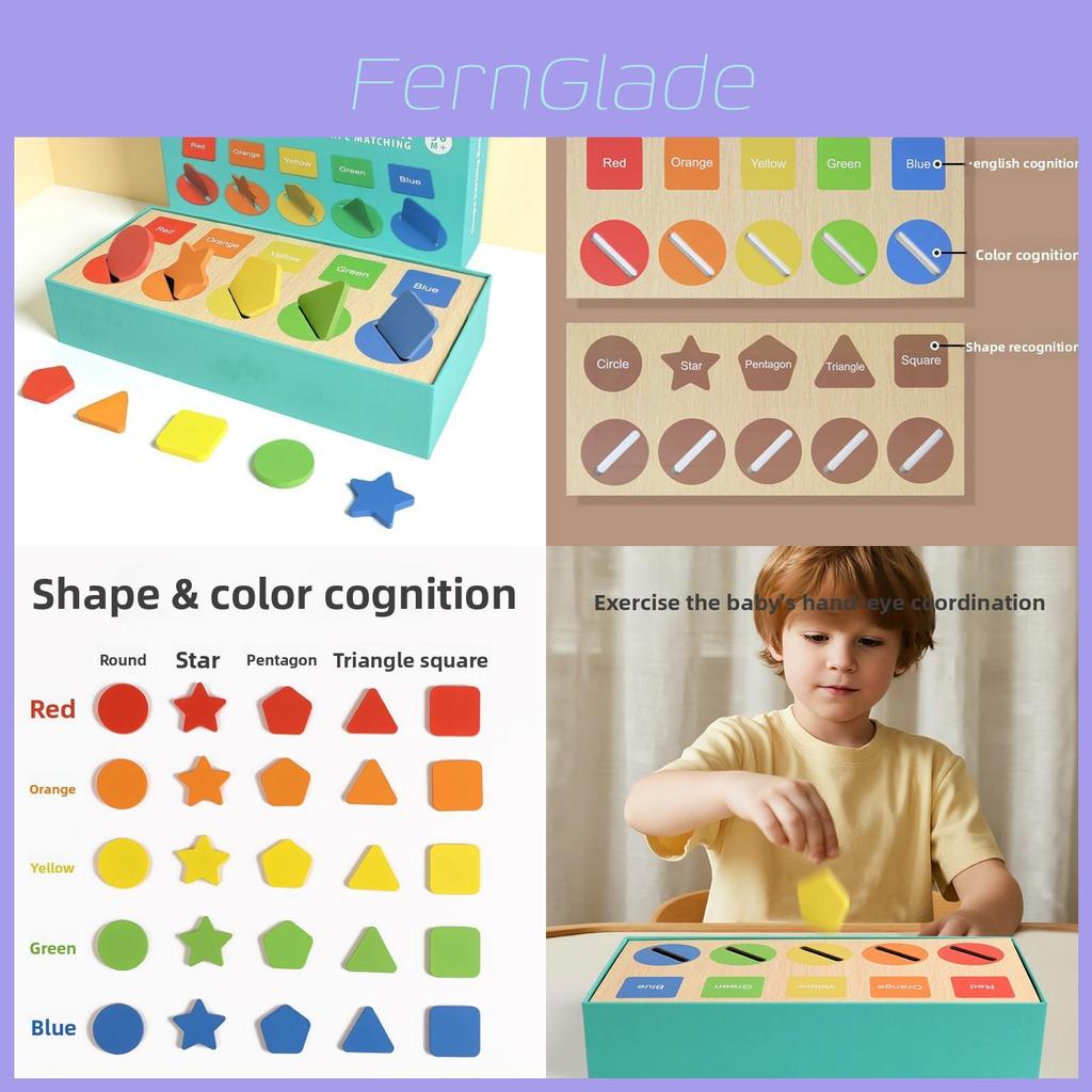 Wooden Montessori Shape Sorting Blocks With Color Recognition For Early Learning