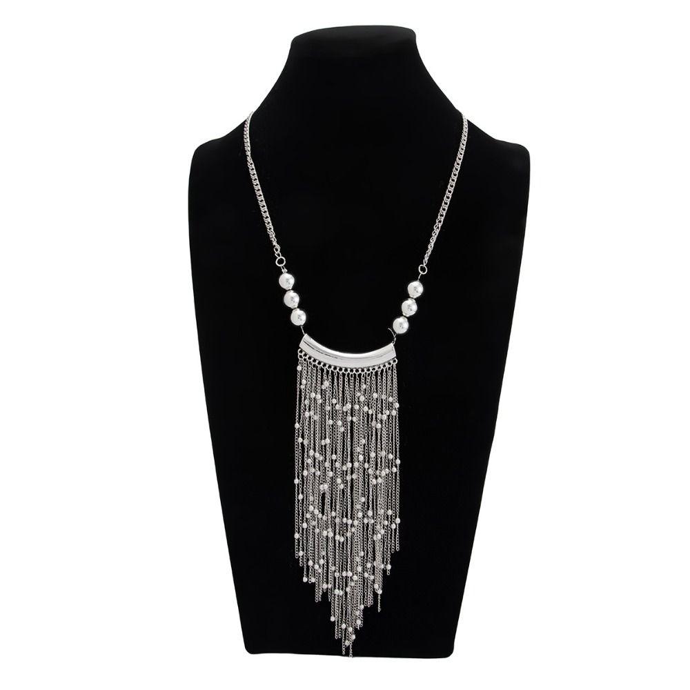 Tassel Bead Long Sweater Chain Multi-layer Bohemian Style Necklace Tassel Long Necklace  Women