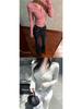 2026 Spring Autumn Women's Slim Fit Color Block Striped Long Sleeve T-shirt: Waist-Cinching Base Top