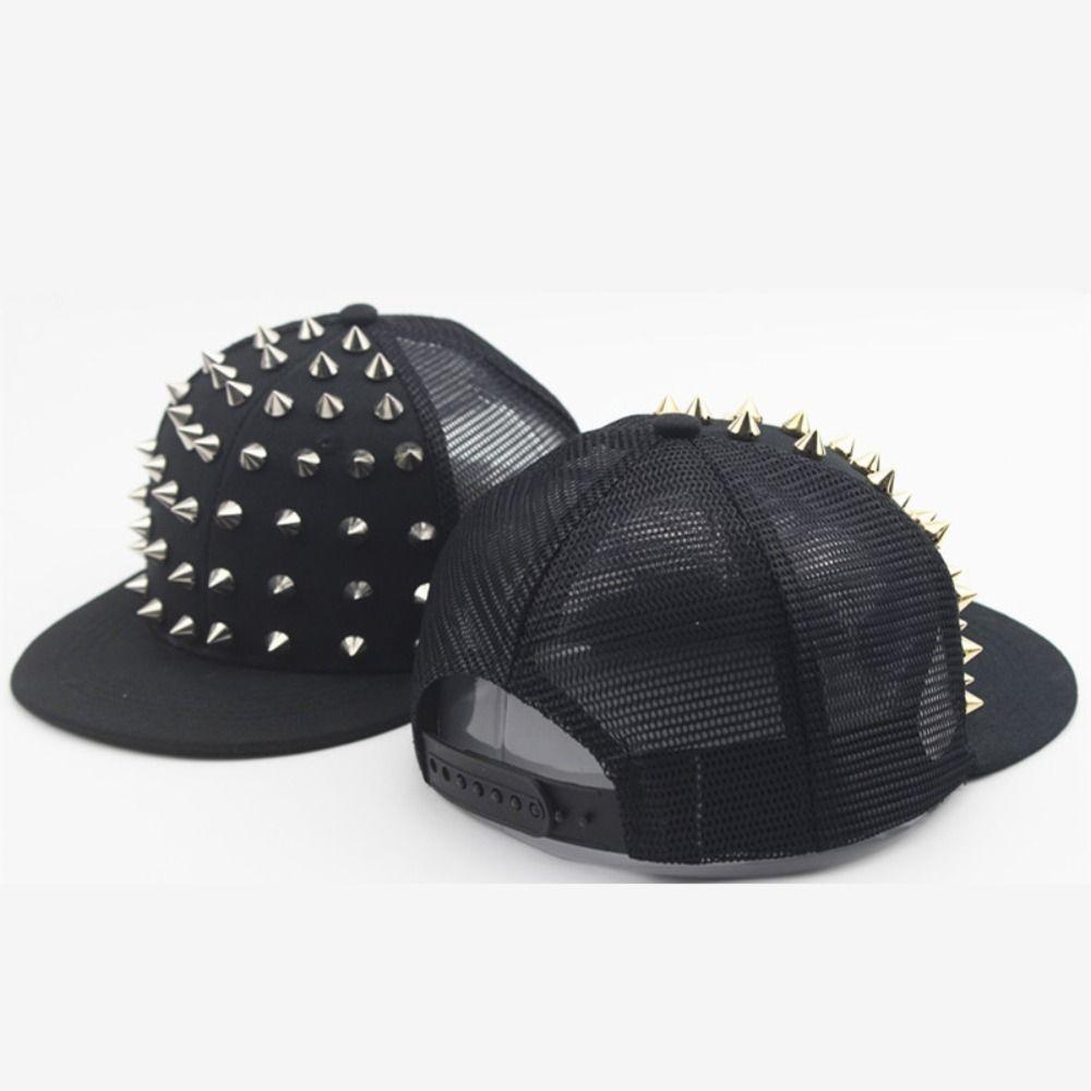 Sunshade Hip Hop Hat Adjustable Baseball Cap Casual Rivet Flat Hat Men and Women's