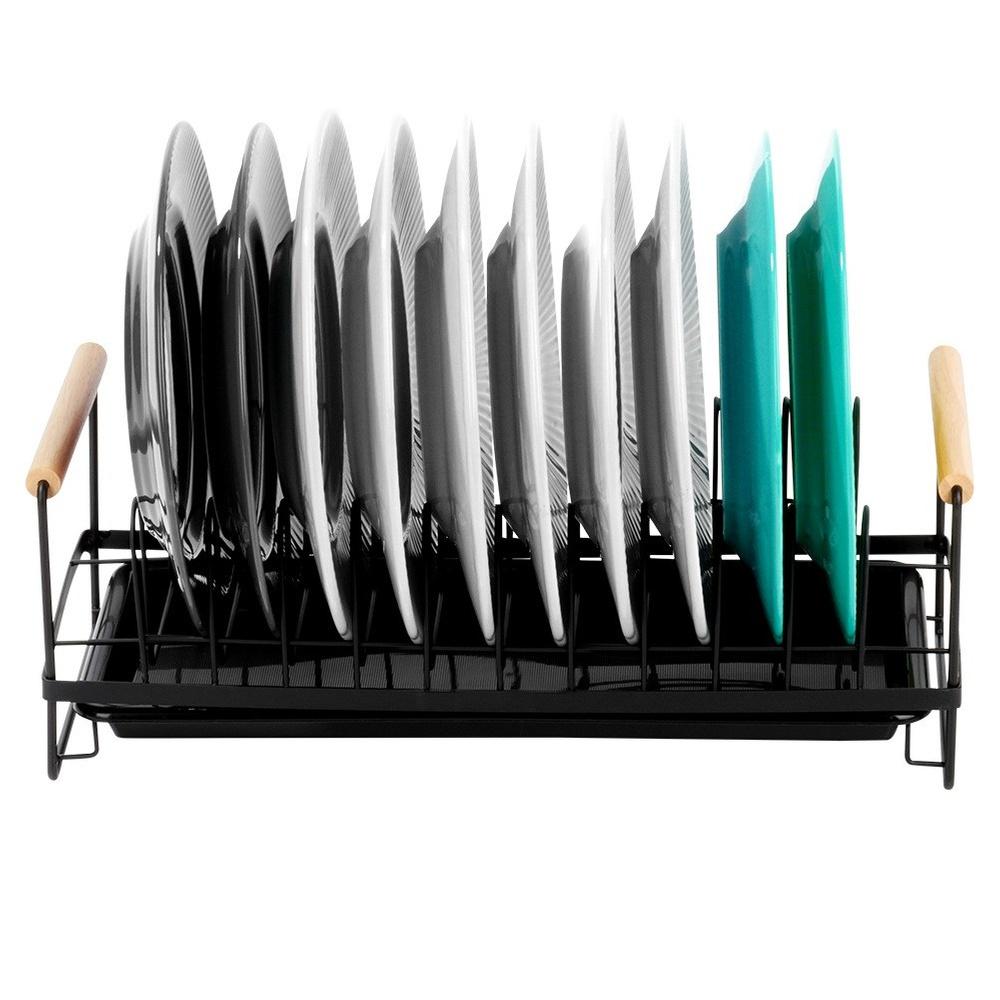 Black dish drying rack 39x16x14.5 cm