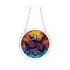 yangyizhi Halloween Scary Bat Pumpkin Acrylic Jigsaw Puzzle Suncatcher, Stained Glass Style Window Hanging Decor for Home, Garden, Gift Family Friends
