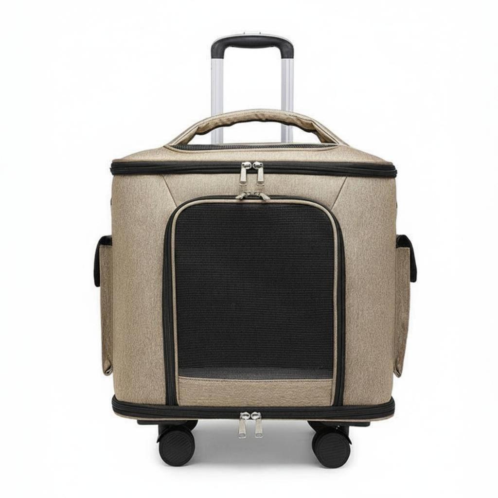 Portable Pet Carrier Quiet Wheels Cat Suitcase Large Capacity Travel