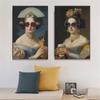Rococo Art Poster Baroque Classical Oil Painting Print Portrait Altered Art Canvas Painting Retro Gallery Rococo Kitchen Decor