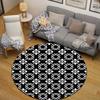 Trendy Round Butterfly Multicolor Carpet, Non-Slip Floor Mat for Entryway