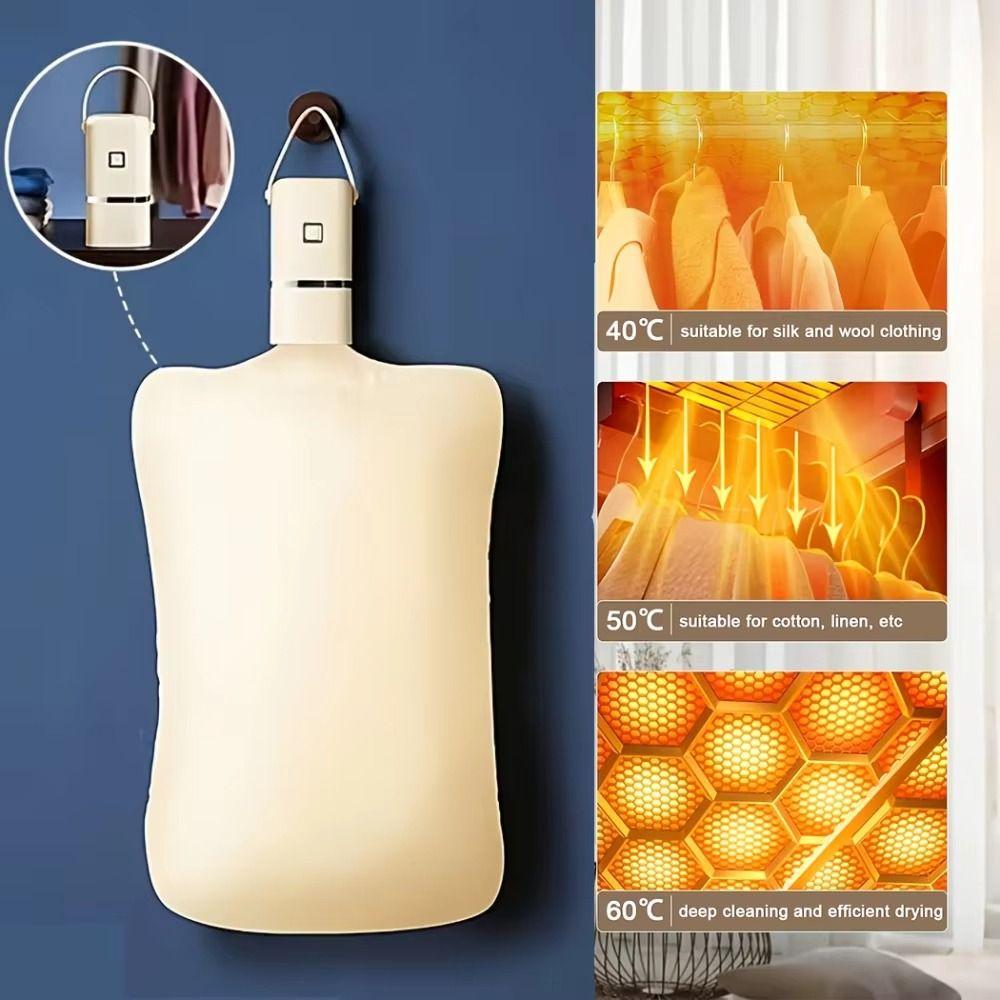 With Intelligent Timer Compact Dryer Portable Clothes Dryer Hangable Electric Dryer  Travel