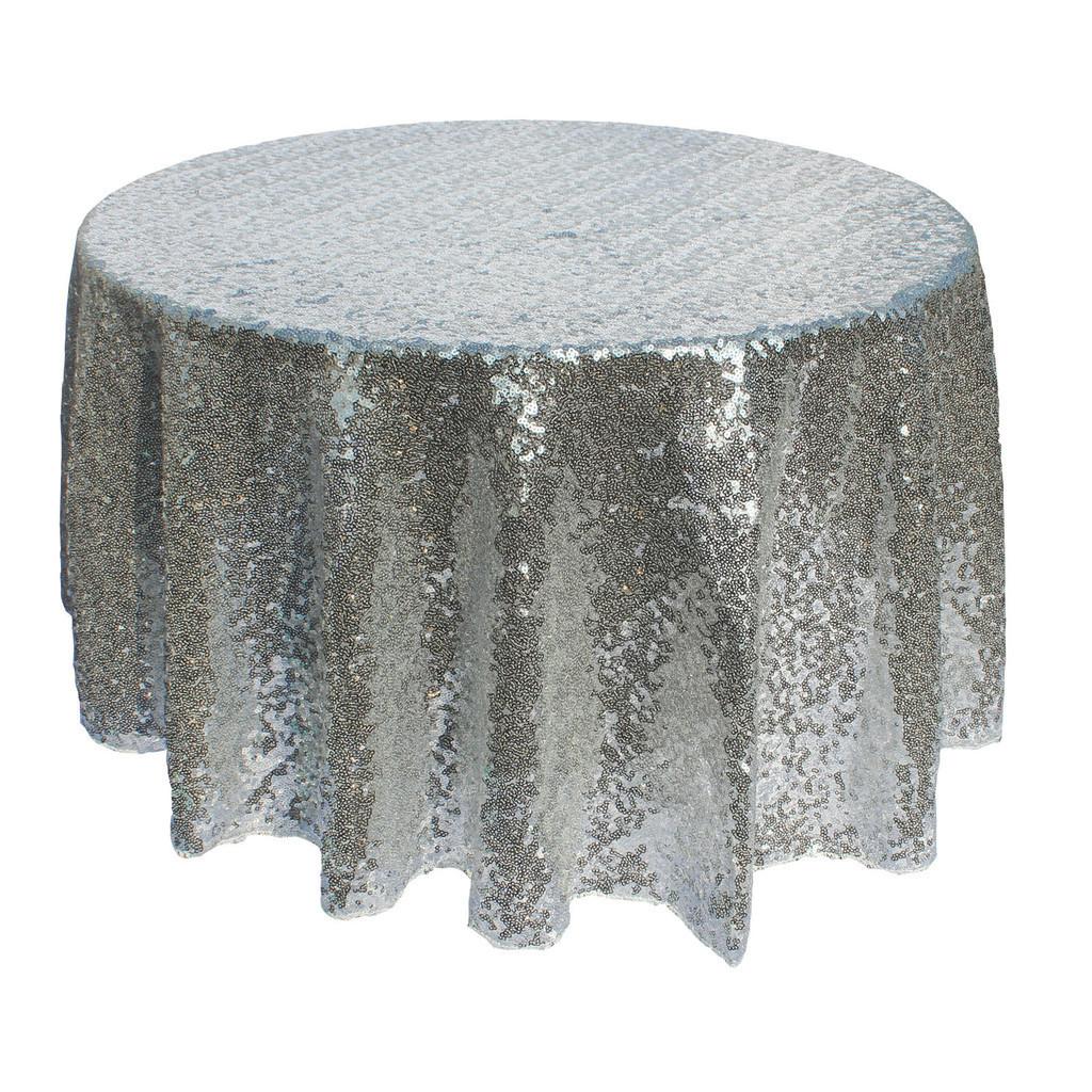 Elegant And Shimmering Sequin Tablecloth 48'' Round For Wedding And Dining Tables