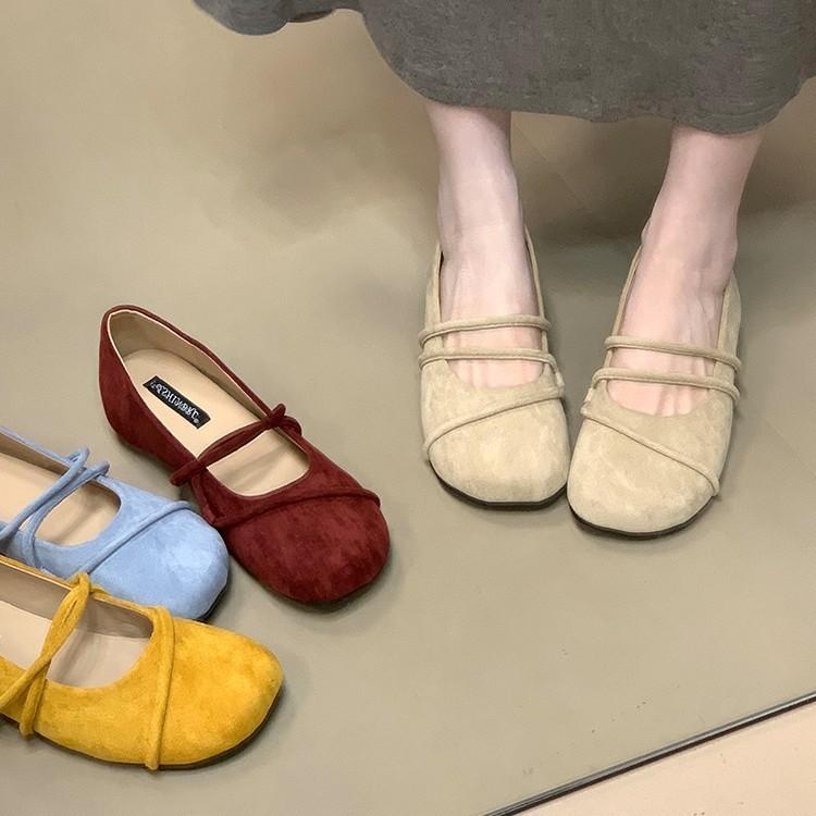 2025 Autumn French Retro Round Head Inner Height Increase Shallow Mouth Single Shoes Women's Versatile Skirt Low Heel Mary Jane Shoes