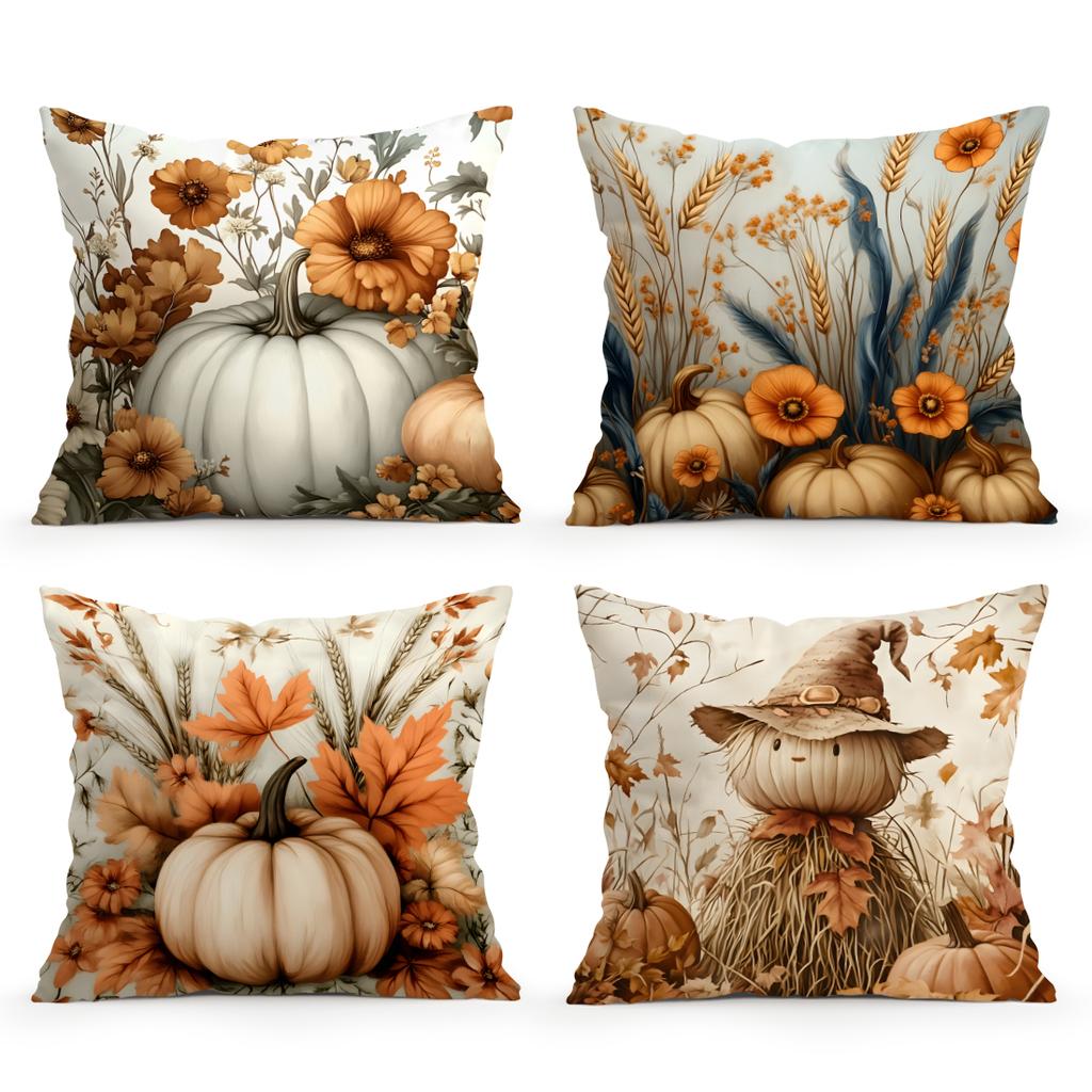 Thanksgiving Pumpkin Pillowcase Printed Polyester 45x45cm Throw Pillowcover Decorative Sofa Cushion Pillowslip Home Decor
