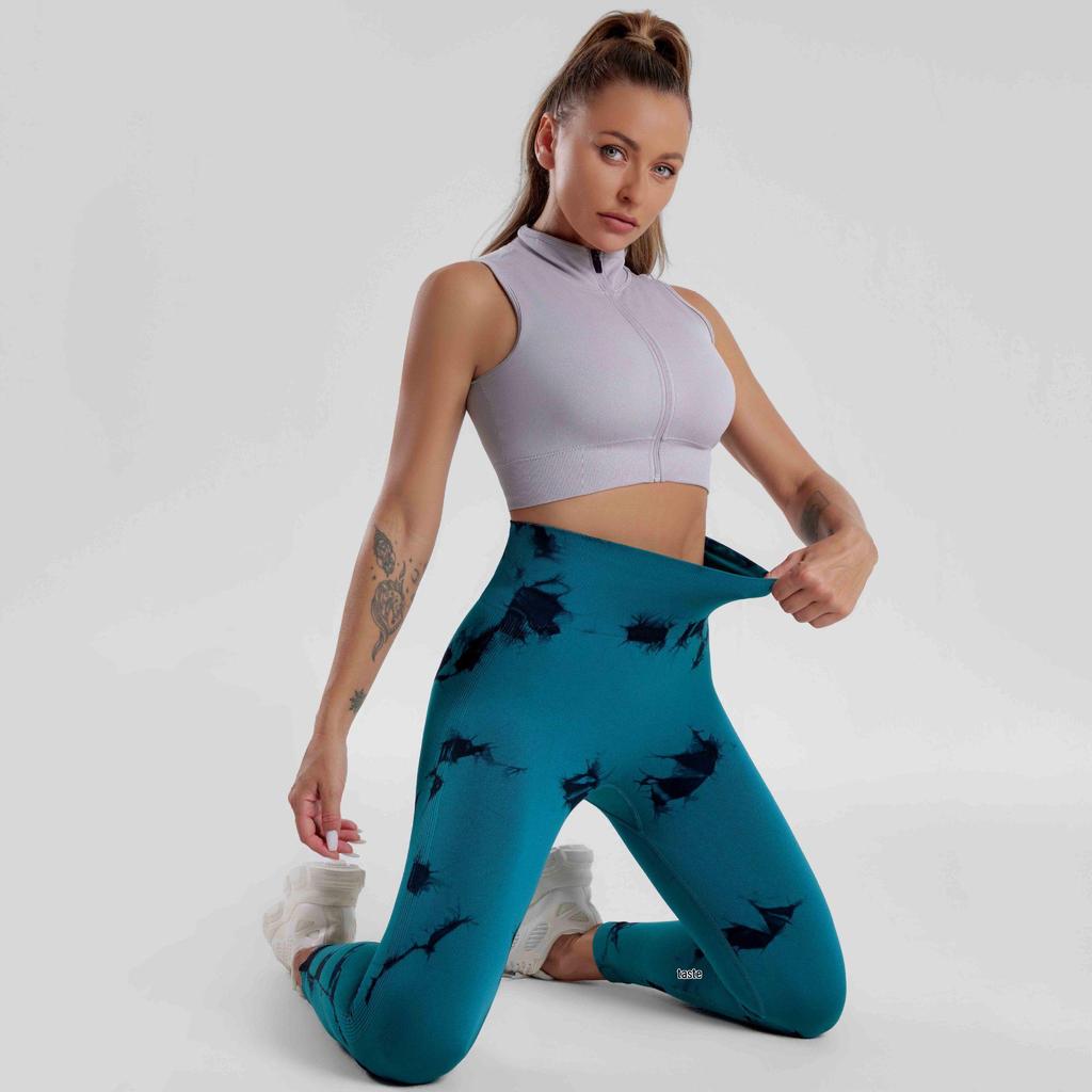 European & American Seamless Tie-dye Yoga Pants: Hip-lifting, Waist-slimming, High-Elastic Fitness Leggings