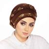 Casual Polyester Knit Headscarf Hat With Embroidered Braid For Autumn Wear