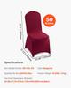 50 Pcs Burgundy Chair Covers, Polyester Spandex Chair Cover, Stretch Slipcovers for Wedding Party Dining Banquet Flat-Front Chair Covers, Fits Chair