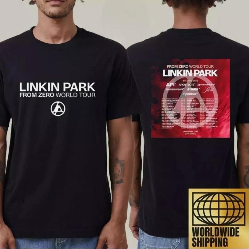 Li-nk Park From Zero World Tour Casual Retro Brand Retro T-Shirt Cotton T-Shirt Unisex Summer Short Sleeve Fashion Top