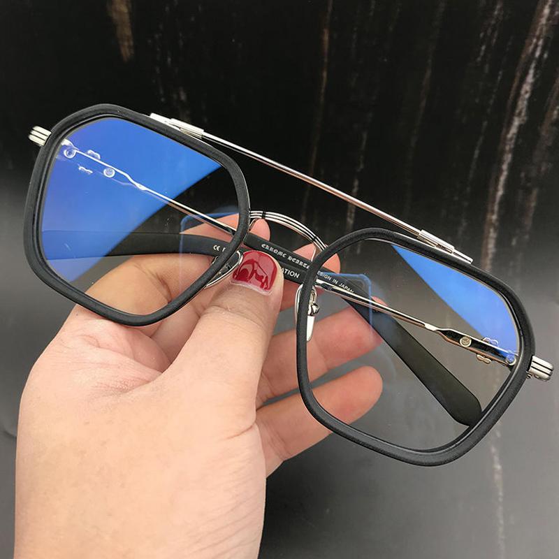 Oversized Myopia Glasses Matte Frame Double Beam Square Blue Light Blocking Men Women Computer Eyewear Diopter -0.5 To -6.0
