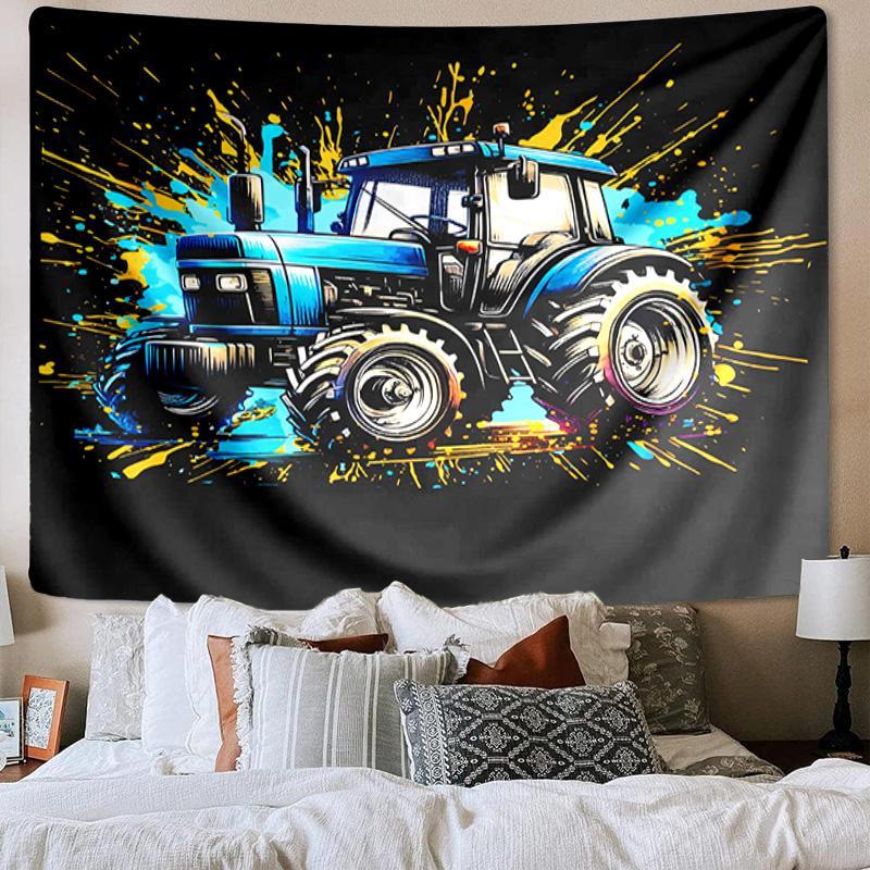 Electric Monster Truck Art Printed Tapestry, Wall Hanging,Livingroom, dormitory, Large Wall Decor, Fabric Decor Fan Birthday Gifts