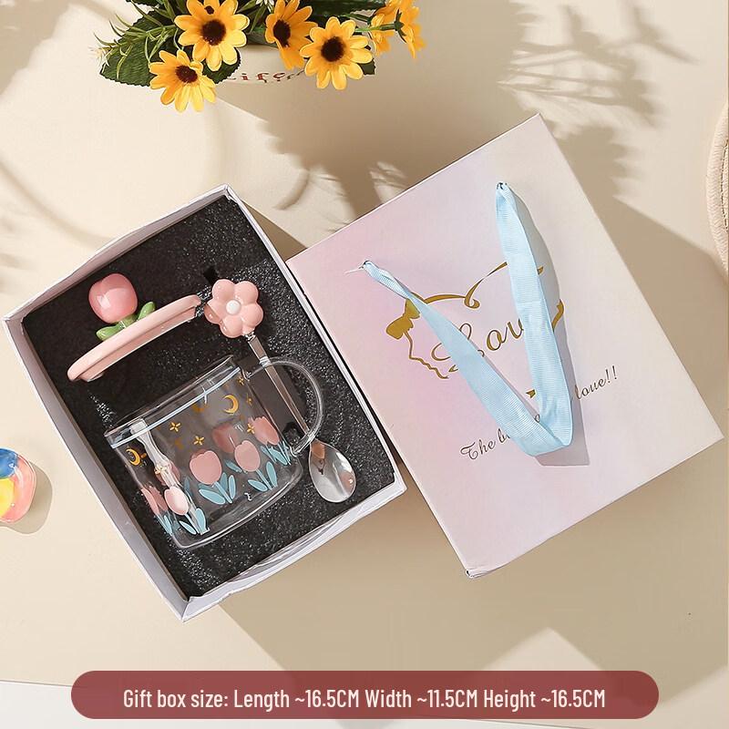 ZISIZ Tulip Heat-Resistant Glass Mug