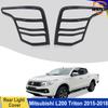 Tail Light Covers Trim for Mitsubishi Triton L200 2015-2018 Ram 1200 ABS Matte Black Rear Lamp Hood Car Exterior Accessorie