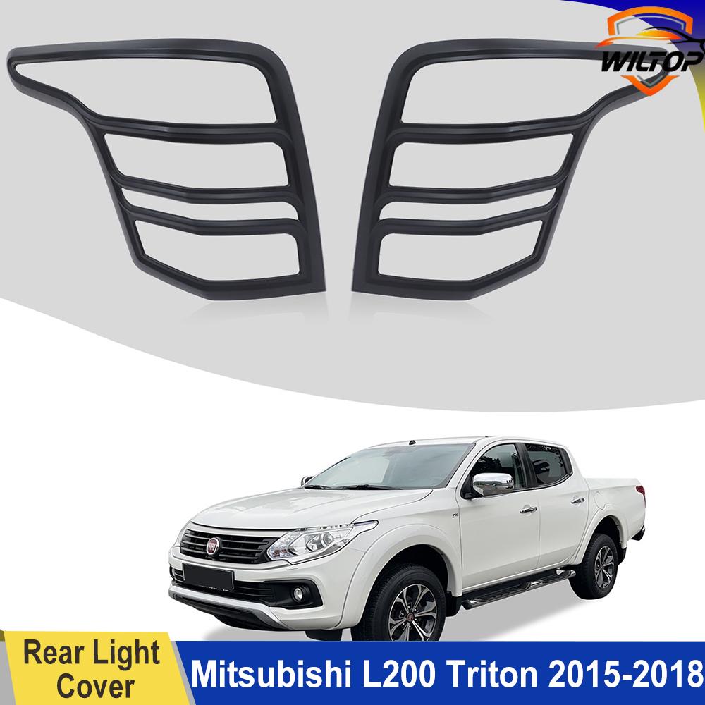 Tail Light Covers Trim for Mitsubishi Triton L200 2015-2018 Ram 1200 ABS Matte Black Rear Lamp Hood Car Exterior Accessorie