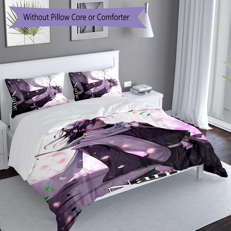 3pcs Custom Name Byakuya Kuchiki Set,Includes 1 Duvet Cover and 2 Pillowcases,All-season Bedroom Decor