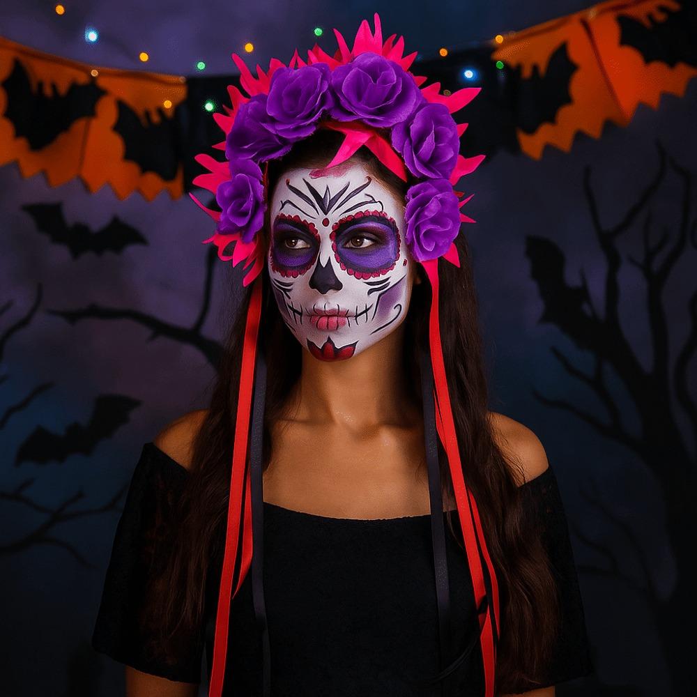 Cosplay Prop Rose Flower Headband Gothic Style Halloween Headdress Halloween