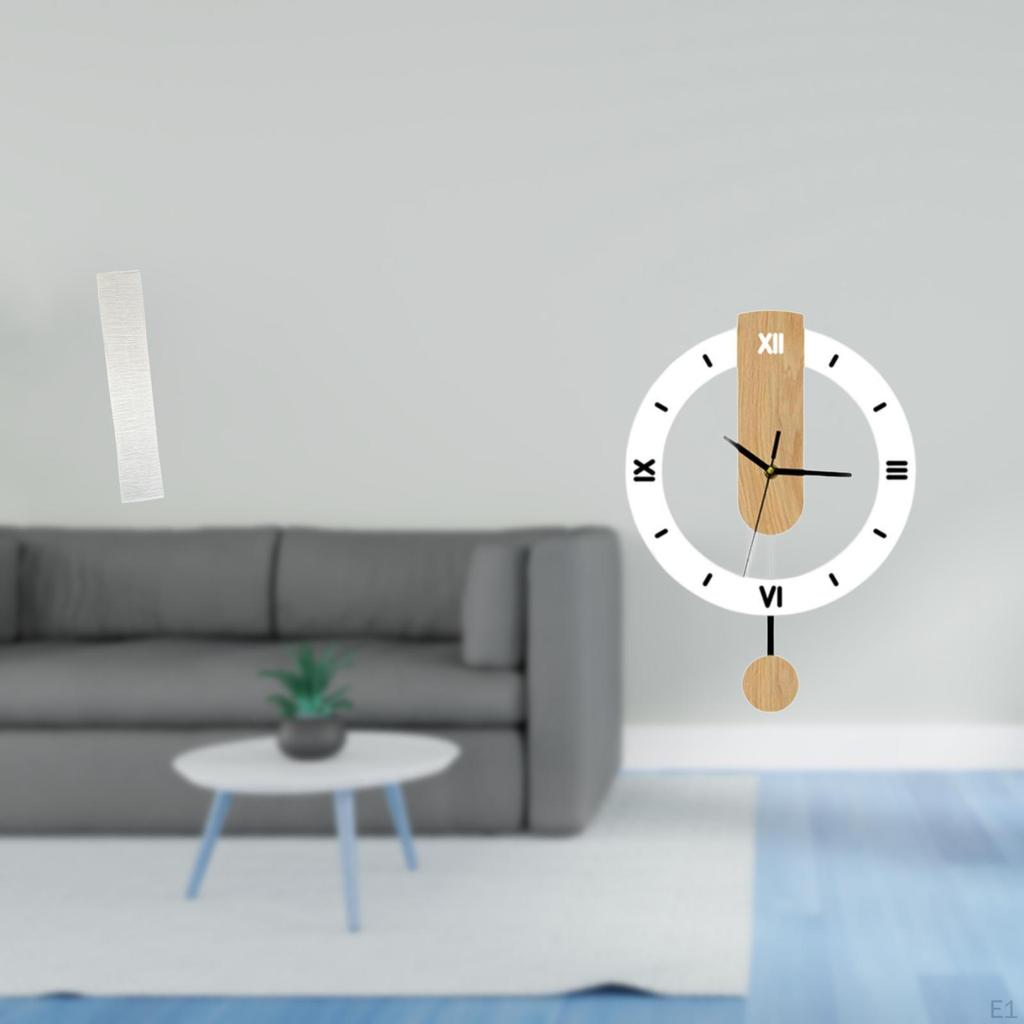 Living Room Standing Lamp Shade with Large Roman Numerals Acrylic Wall Clock Silent Hanging Ornament