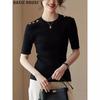 Basic House Women's Lyocell Ice Silk Round Neck T-Shirt