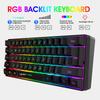 Tastatură Gaming cu Fir Iluminată cu 61 de Taste Mini Compactă Multimedia USB Keycaps ABS Pentru Windows IOS PC Laptop