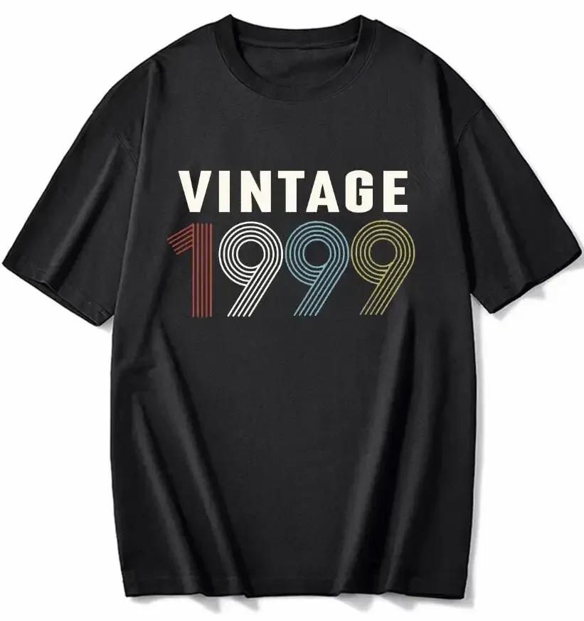 cotton 100% Men's And Women's Birthday Short Sleeve T-Shirt Digital Print 1960-1999 Pattern Congratulating Letter Tee Birthday