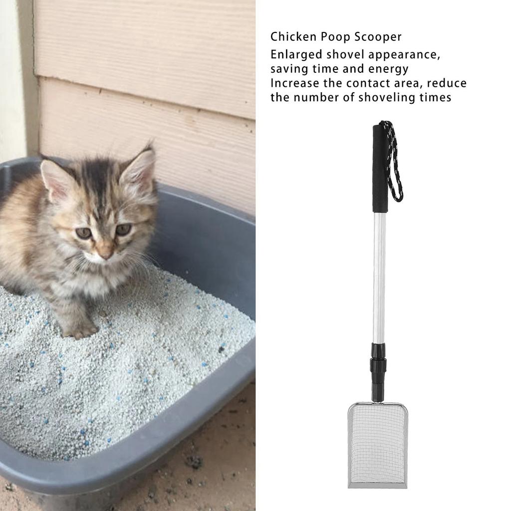 Kippenpoep Schep Verstelbaar Roestvrij Staal Metaal Kattenbak Schep Lange Steel Kattenbak Zeef Voor Thuis
