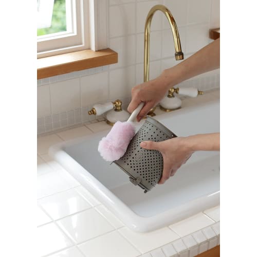 Yamazaki Sangyo Kitchen Drain Brush, Busbon-kun, Pink, Made in Japan, 156788