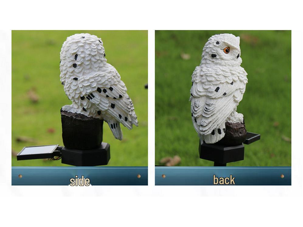 Solar-Powered Owl and Parrot Resin Stake Lights for Outdoor Garden Decoration